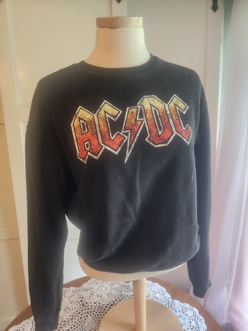 AC/DC Black Graphic Sweatshirt - Gradient Logo